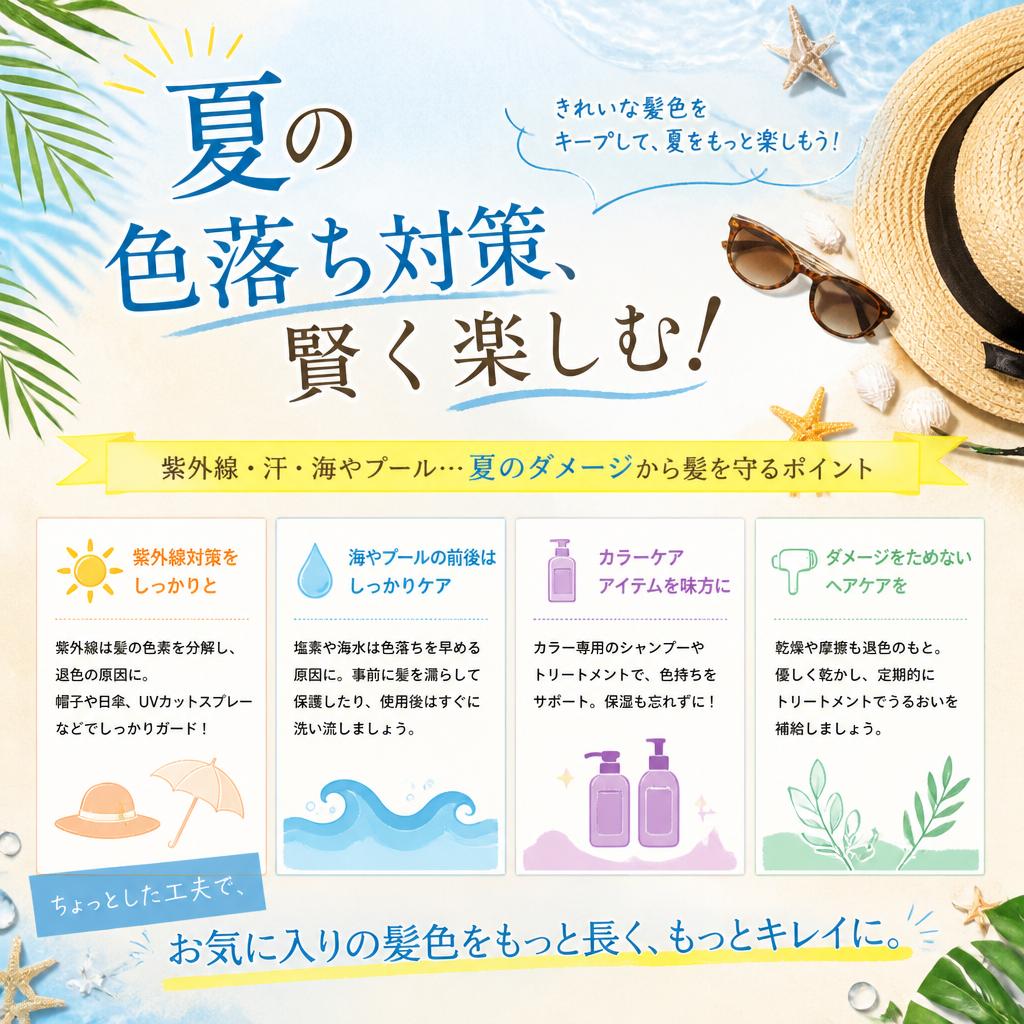 夏の色落ち対策、賢く楽しむ！