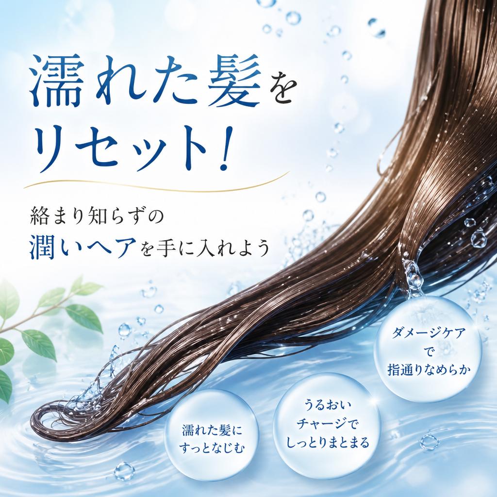 濡れた髪をリセット！絡まり知らずの潤いヘアを手に入れよう