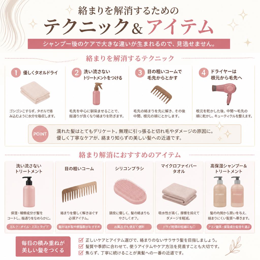 髪の絡まり解消法