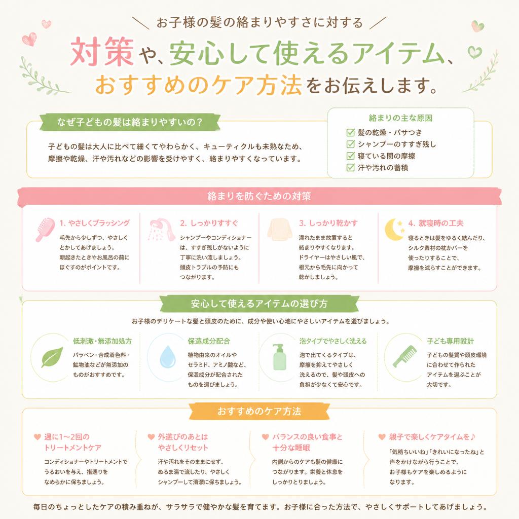 お子様向けの優しいヘアケア