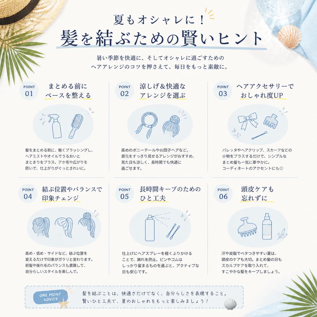 夏もオシャレに！髪を結ぶための賢いヒント