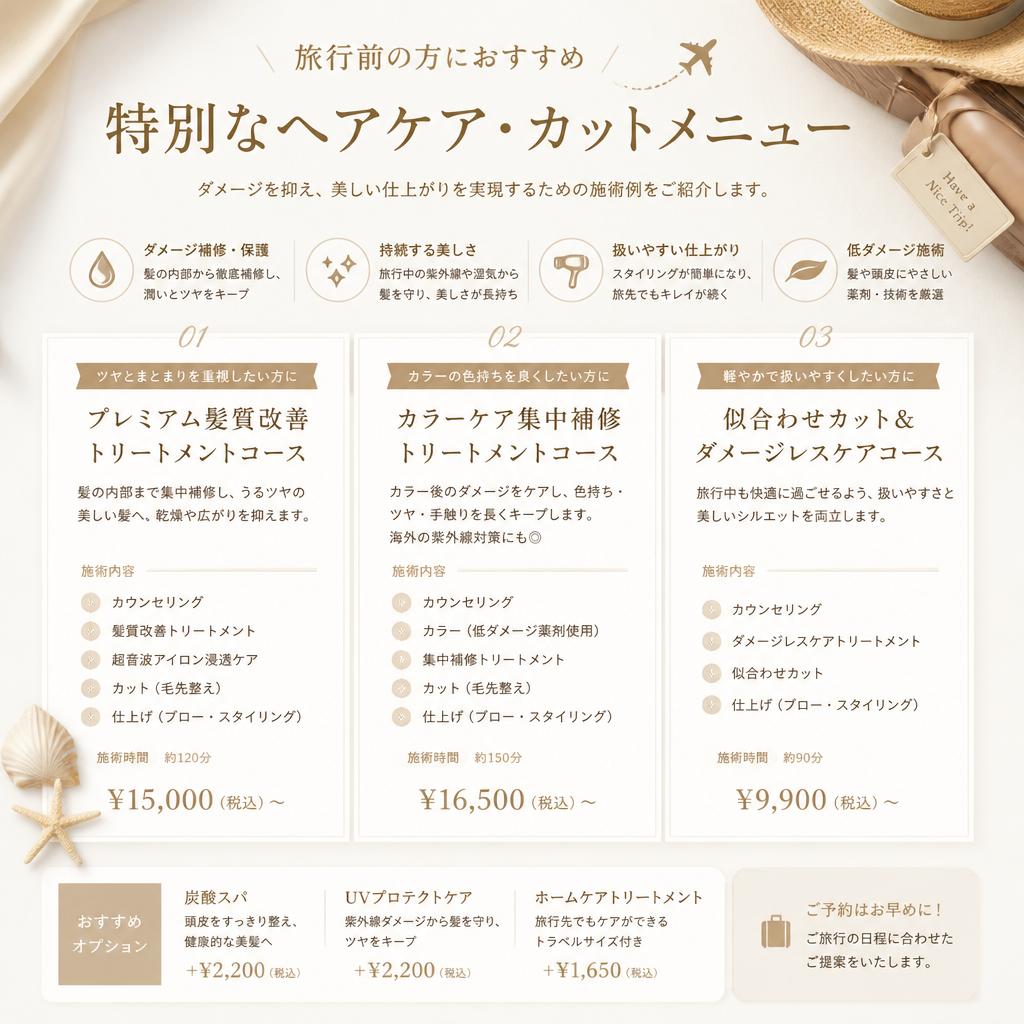 当サロンの特別メニュー