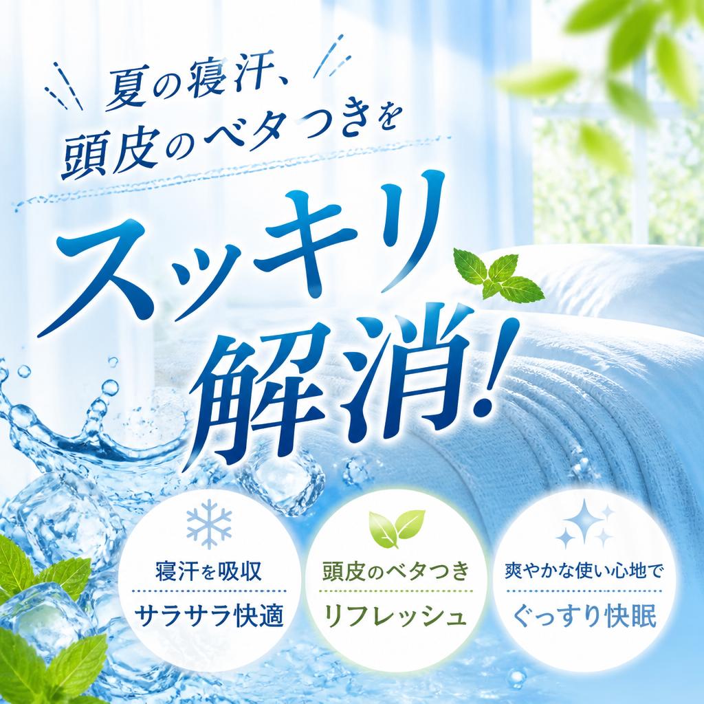 夏の寝汗、頭皮のベタつきをスッキリ解消！