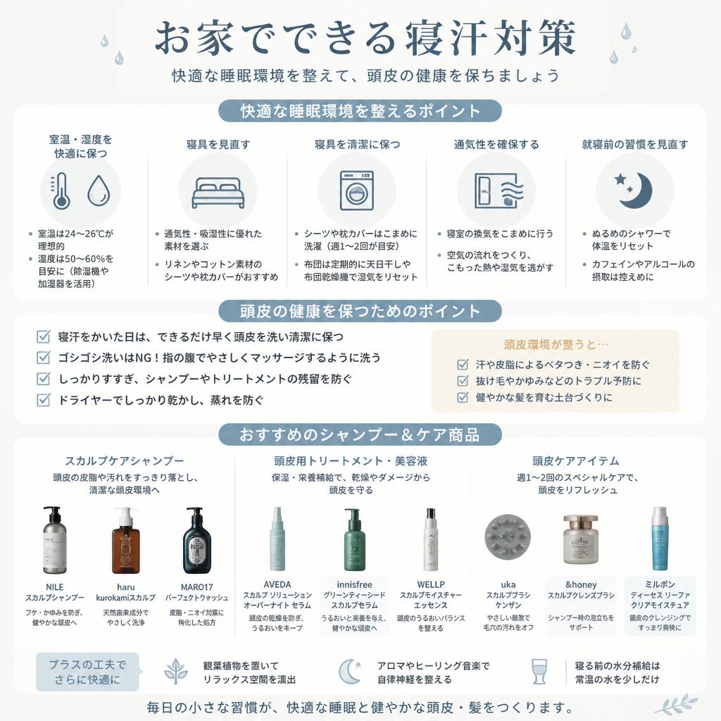 寝汗対策のアドバイス