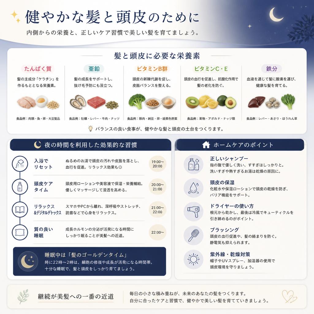 髪と頭皮をケアするための基本的な知識