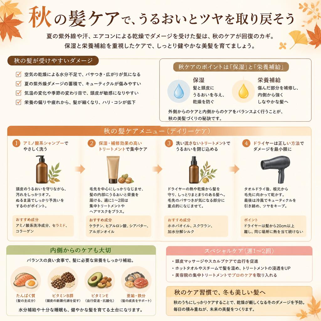 秋の髪に必要なケア