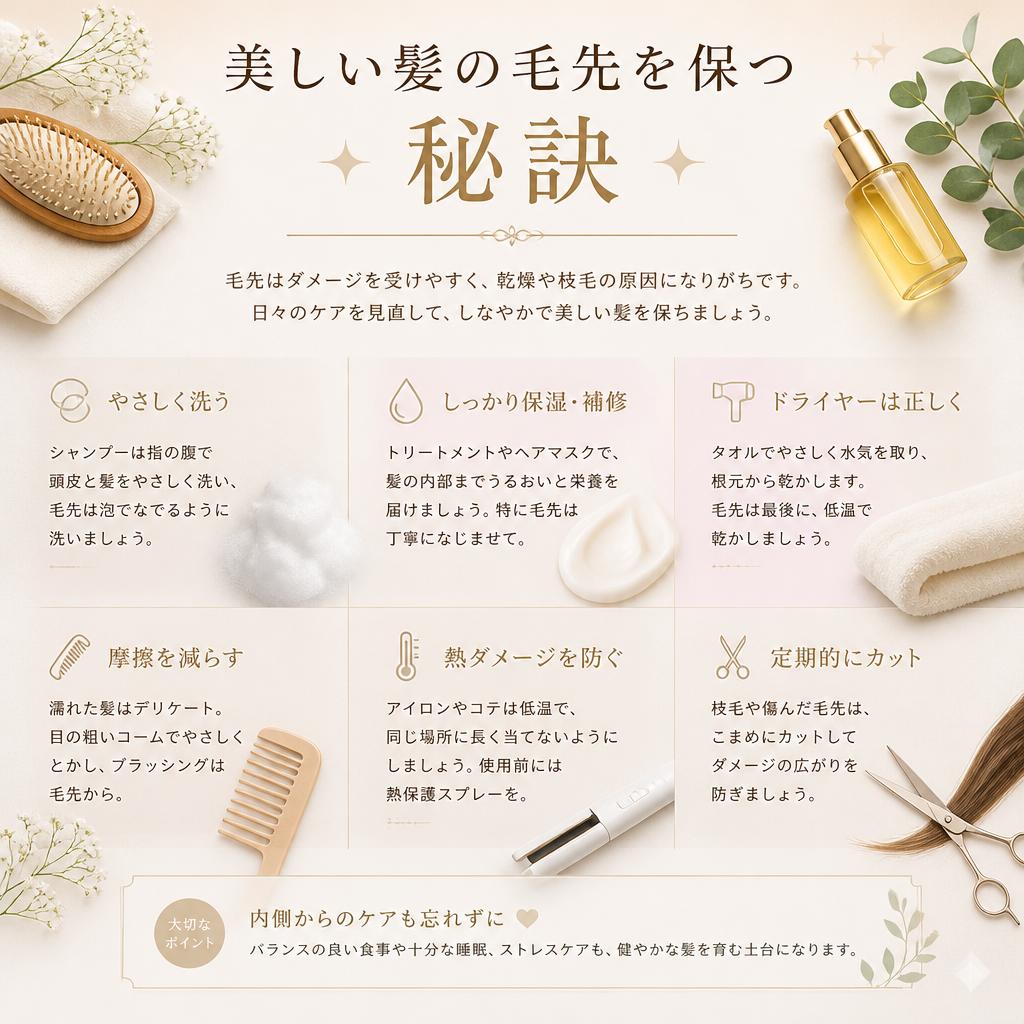 美しい髪の毛先を保つ秘訣
