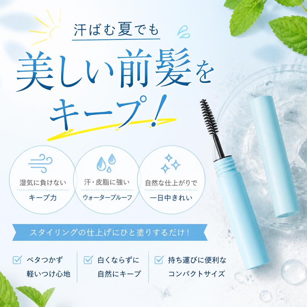汗ばむ夏でも美しい前髪をキープ！