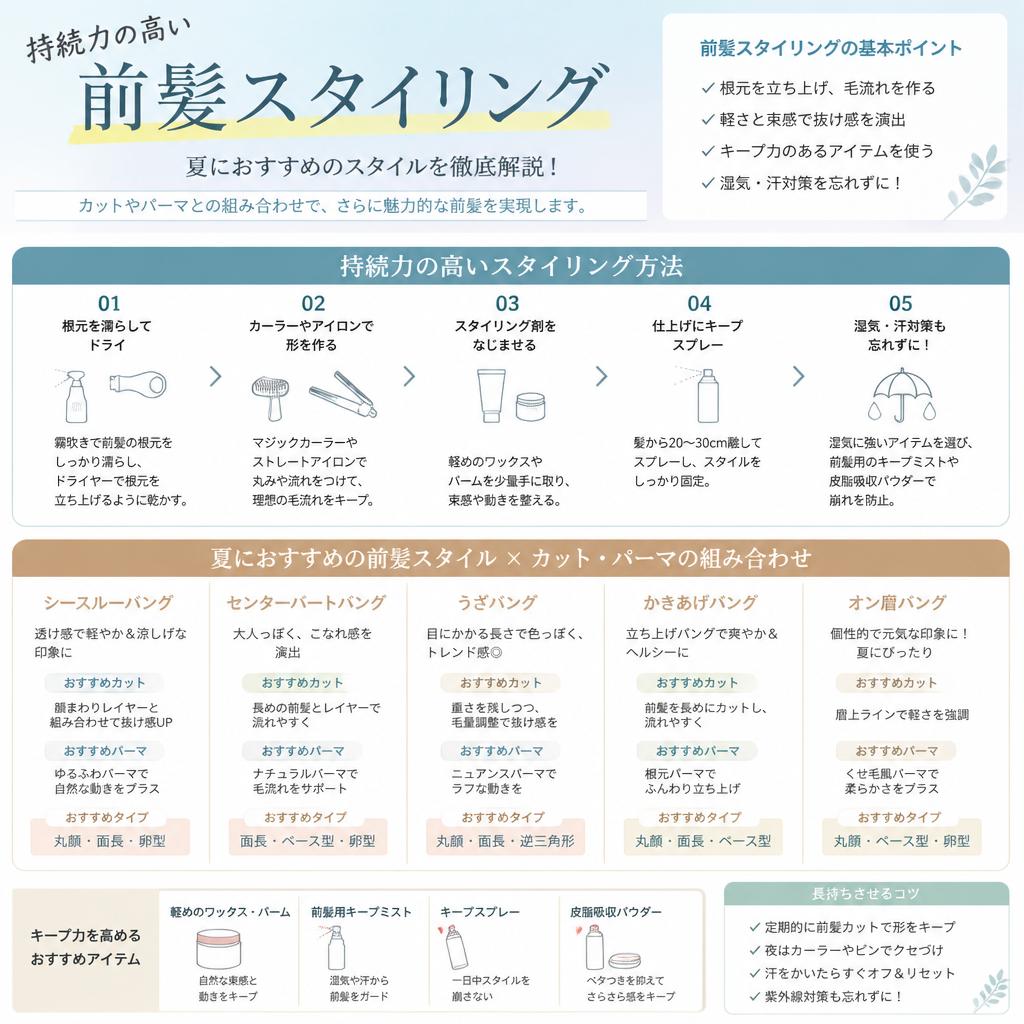 3. 前髪をキープするためのスタイリング方法
