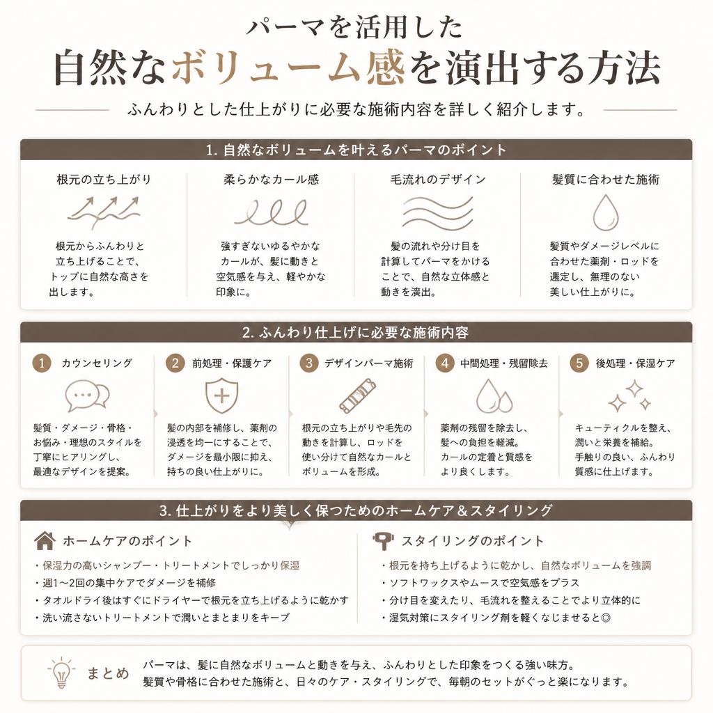 パーマで手に入れるナチュラルボリューム