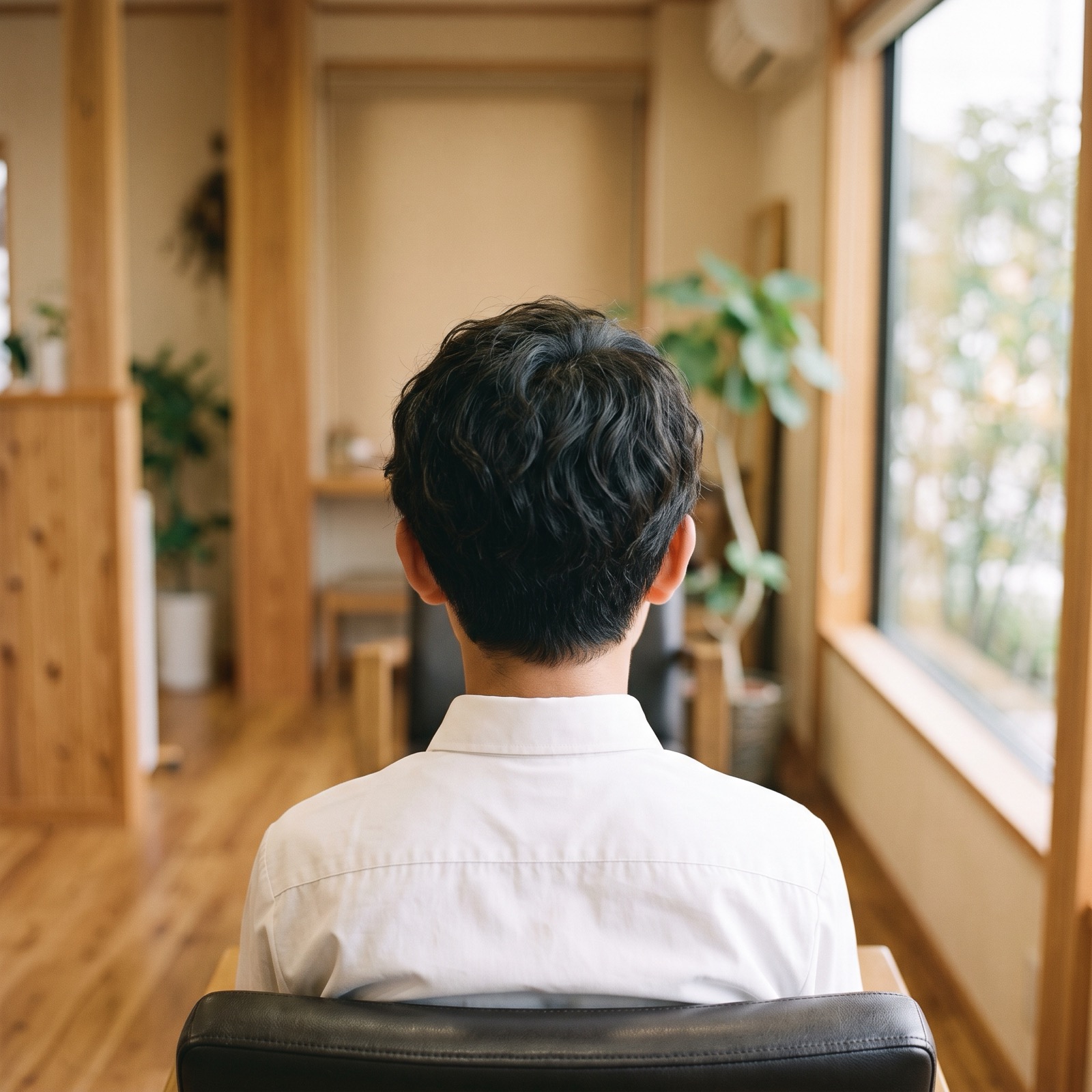 くせ毛が気になる学生さんの髪