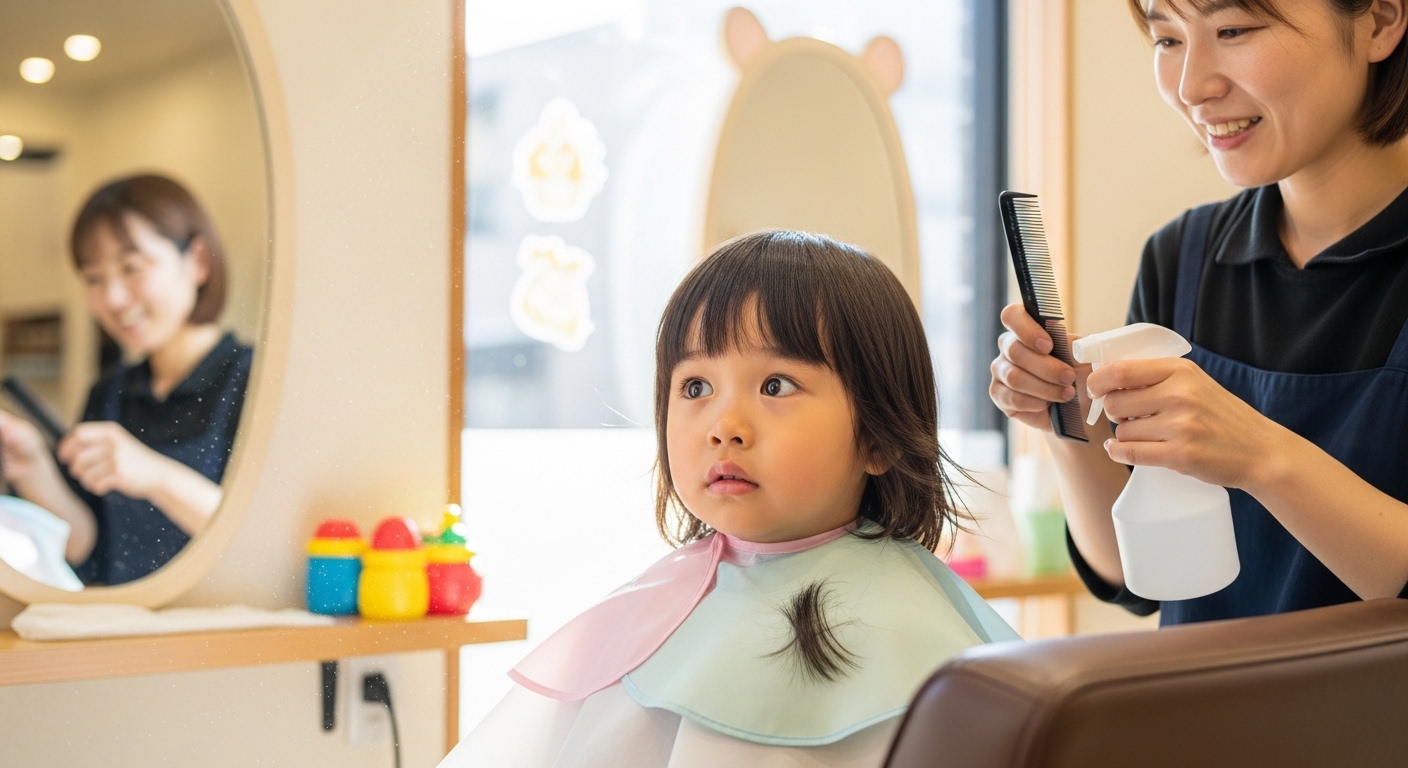 お子様も安心！人見知りのお子様大歓迎のスクールカット