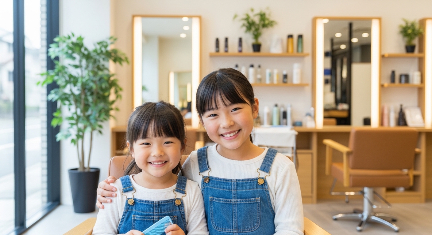 兄弟、友達と楽しくキッズカット