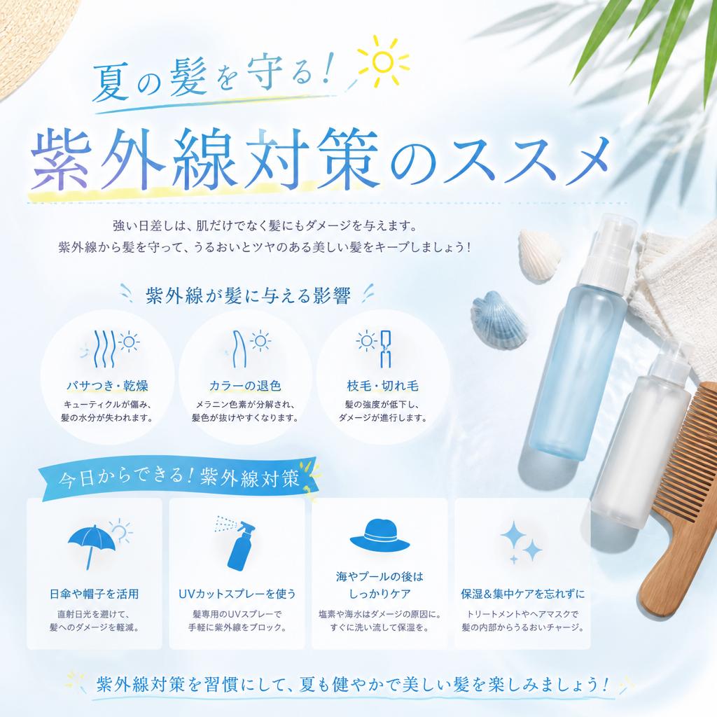 夏の髪を守る！紫外線対策のススメ