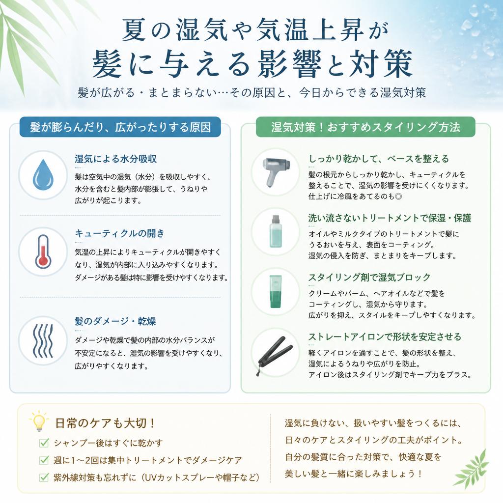 湿気と熱が髪に与える影響