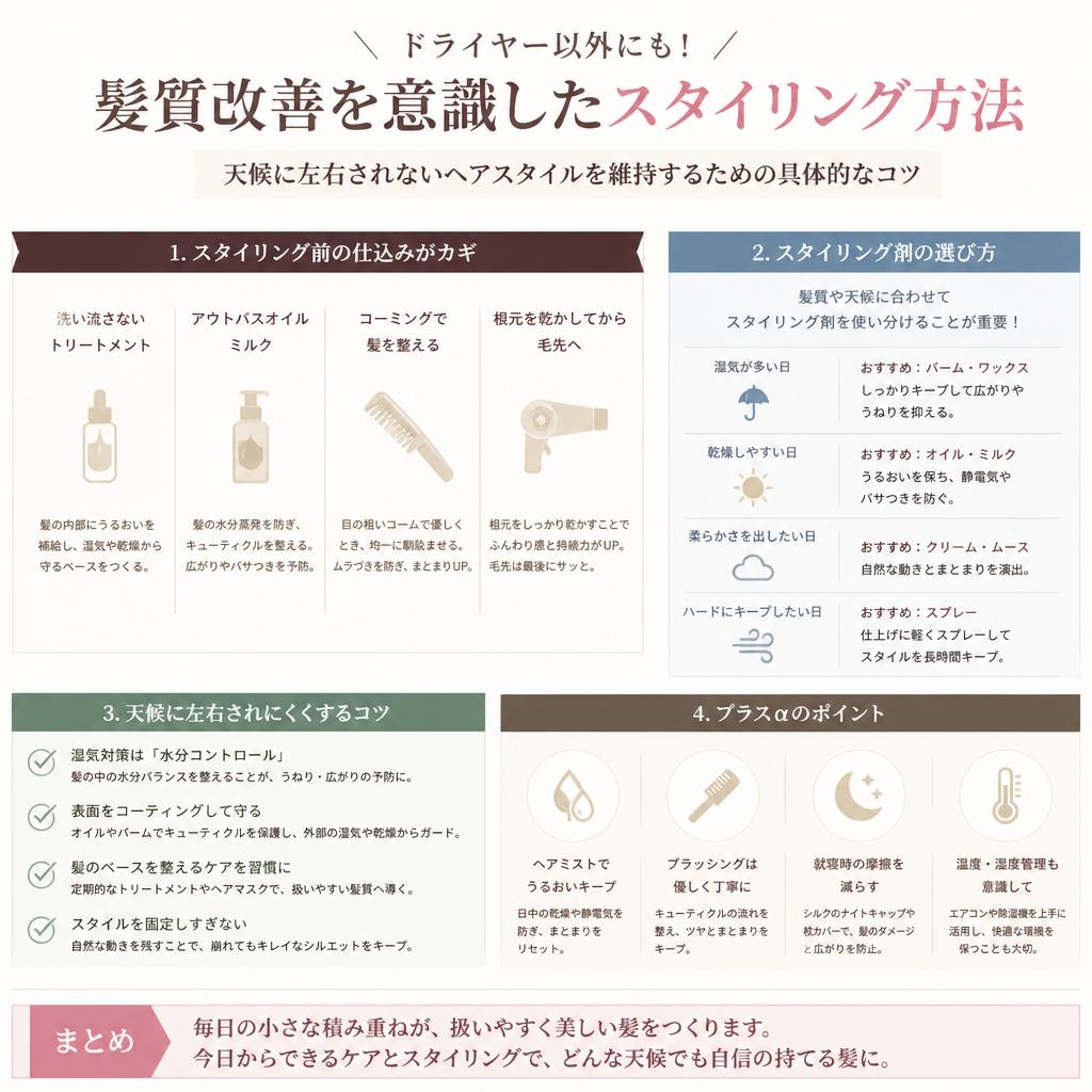 髪質改善に繋がるスタイリング方法