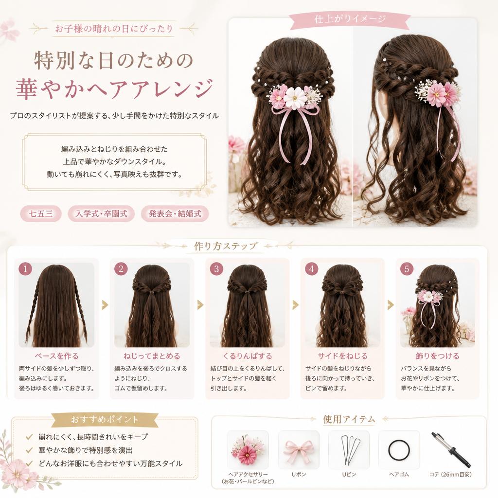 特別な日のための華やかヘアアレンジ