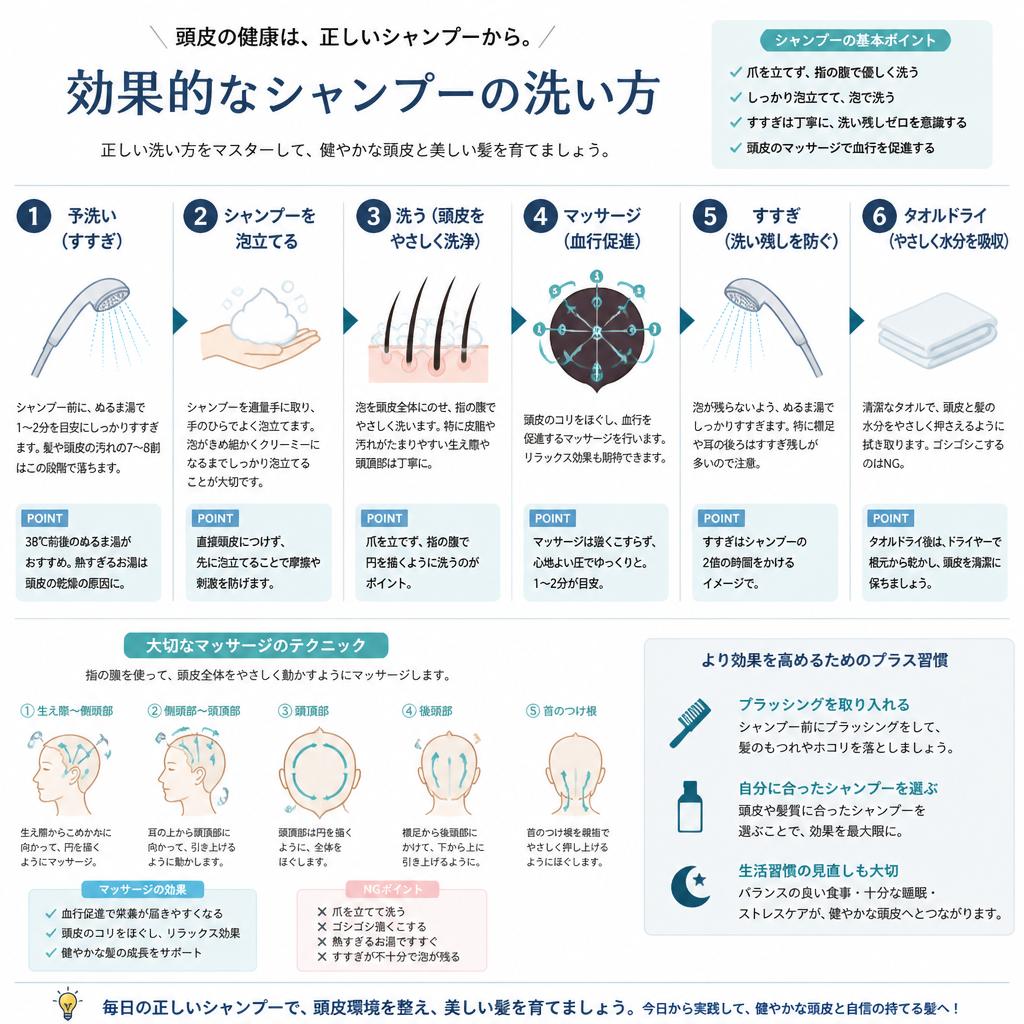 子どもに合ったシャンプーの洗い方