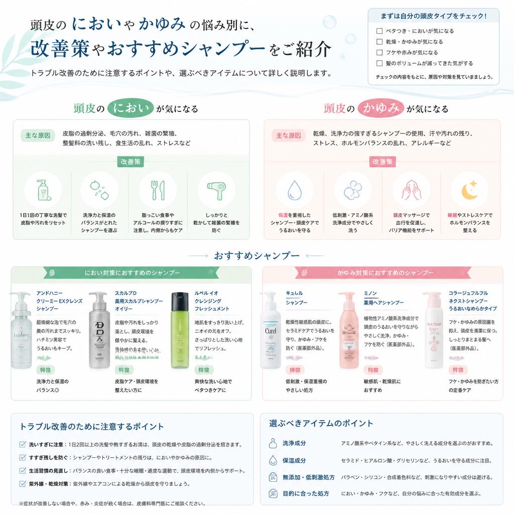 お悩み別シャンプーケアアドバイス
