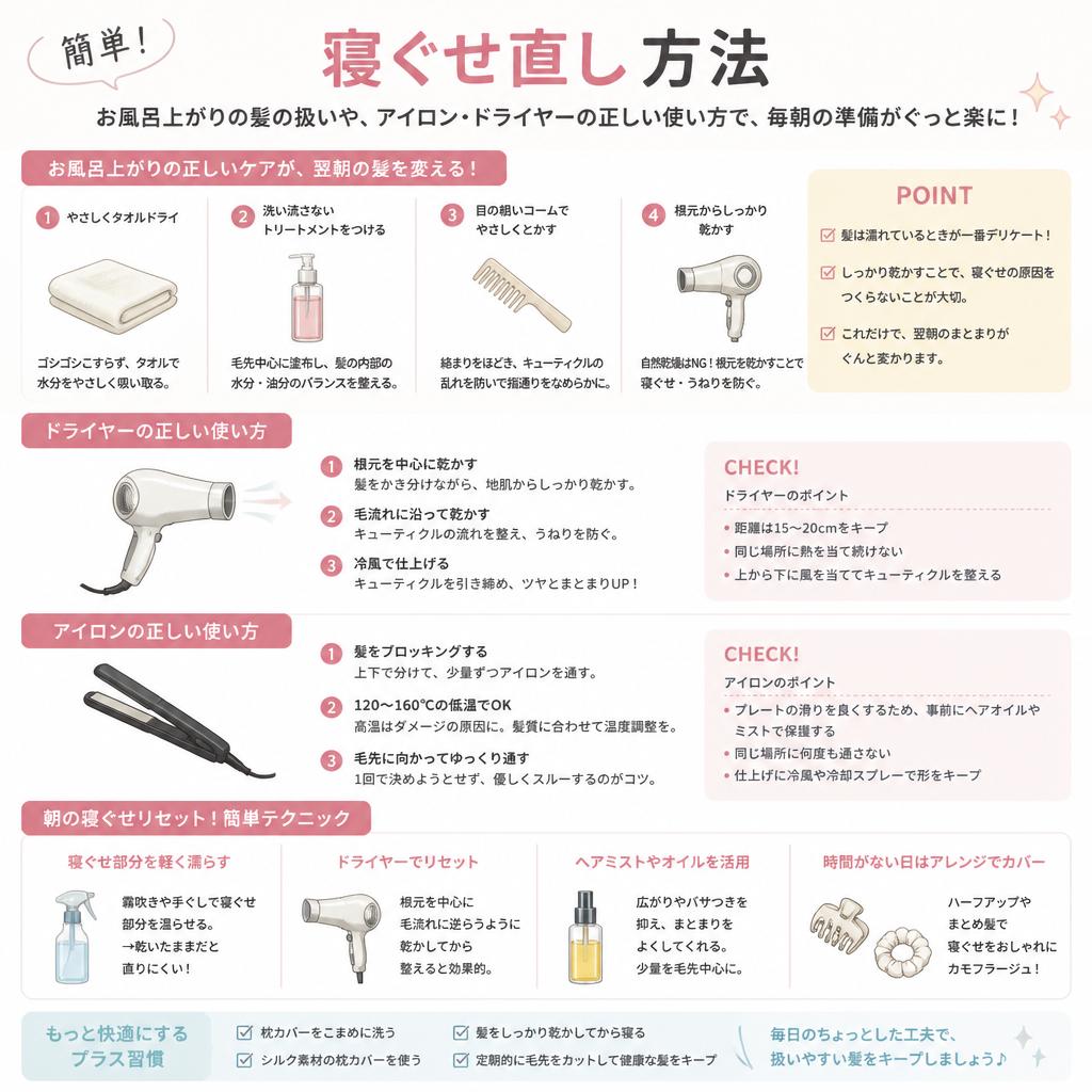 寝ぐせ直しの基本テクニック