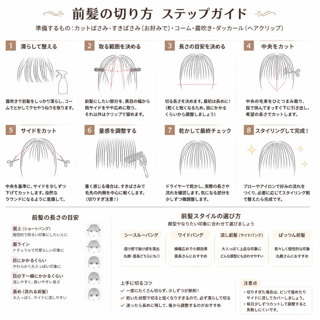2. お子様の前髪の切り方