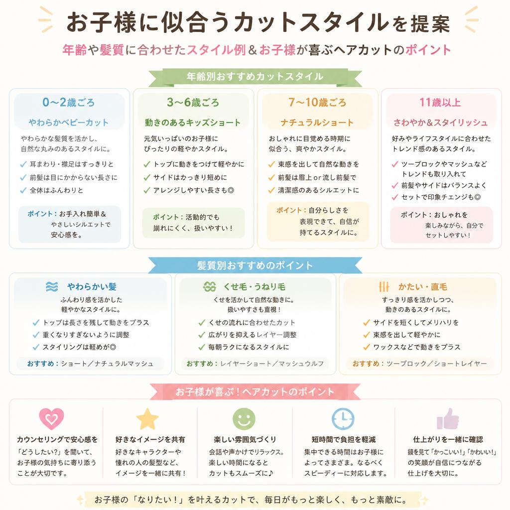 お子様におすすめのカットスタイル