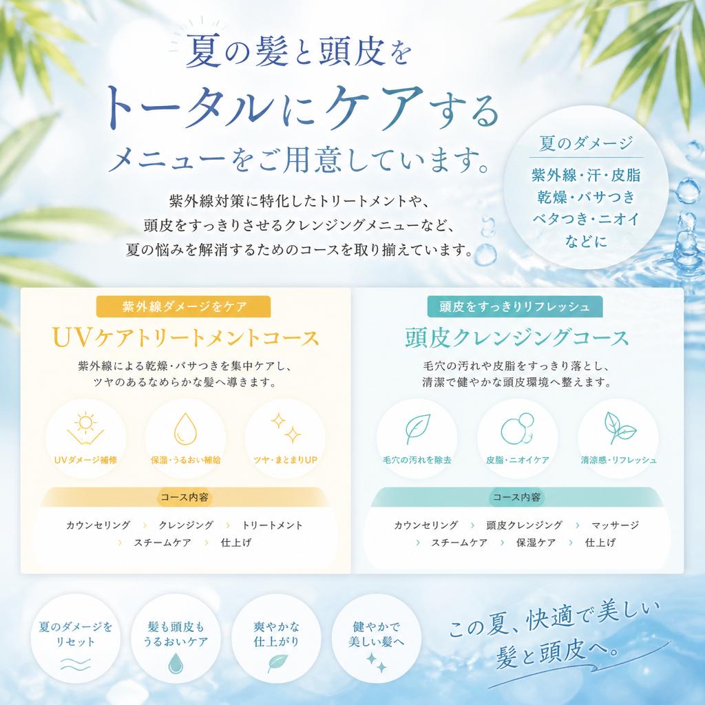 当店の特別な夏ケアメニュー
