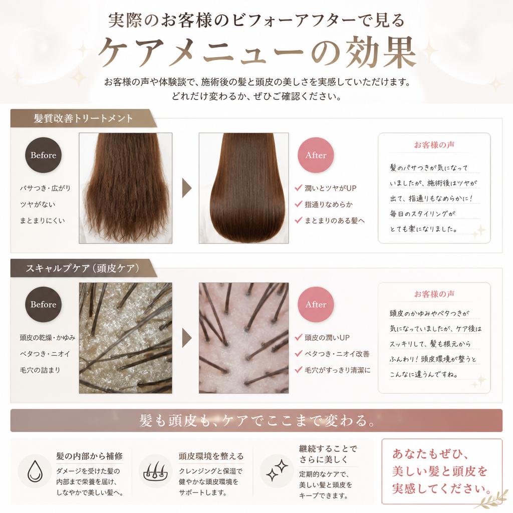 ビフォーアフターで実感する効果
